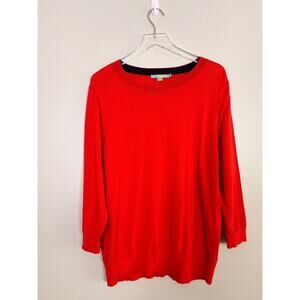 Boden Orange 100% Wool Pullover Crew Neck Sweater Shirt Size US 18